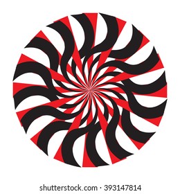 Black and White Abstract Psychedelic Art Background. Vector Illustration. EPS10