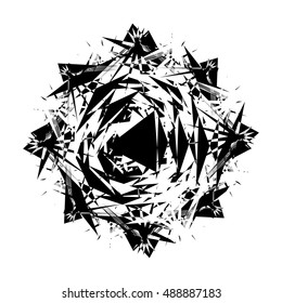 Black and White Abstract Psychedelic Art Background. Vector Illustration. EPS10