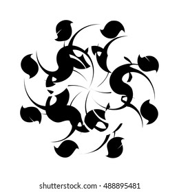 Black and White Abstract Psychedelic Art Background. Vector Illustration. EPS10
