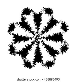 Black and White Abstract Psychedelic Art Background. Vector Illustration. EPS10