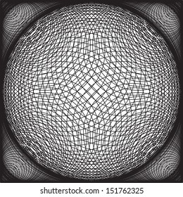 Black and White Abstract Psychedelic Background. Vector Illustration.