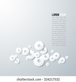 Black White Abstract Pulley Gear Graphic Art Design 3D Minimalistic Vector Background Illustration EPS10