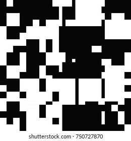Black and White Abstract Rectangles Graphic Art, Rectangles Art Background, Black and White Background, Pixel Art Design Element, Digital Camouflage