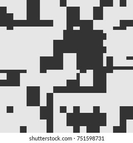 Black and White Abstract Rectangles Graphic Art, Rounded Rectangles Art Background, Black and White Background, Pixel Art Design Element, Digital Camouflage