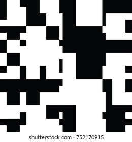 Rectángulos de resumen en blanco y negro, fondo de arte de Rectángulos, fondo en blanco y negro, elemento de diseño de arte de píxeles, camuflaje digital