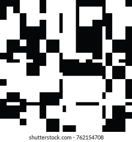 Black and White Abstract Rectangles Graphic Art, Rectangles Art Background, Black and White Background, Pixel Art Design Element, Digital Camouflage