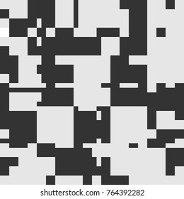 Black and White Abstract Rectangles Graphic Art, Rectangles Art Background, Black and White Background, Pixel Art Design Element, Digital Camouflage