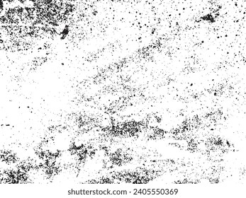 Black and white abstract scratched vector texture with large and small grains. Vector illustration for overlay. Distress effect weathering cracks scuffs dust dirt natural grunge background for stencil