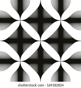 Black and white abstract seamless background, monochrome vintage vector illustration, seamless geometric pattern.