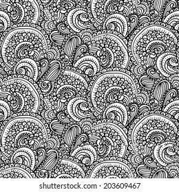 Black and white abstract seamless background pattern in vector