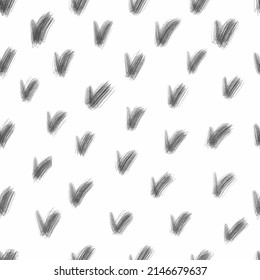 Abstrakter, schwarz-weißer, nahtloser Hintergrund mit Markierungen, farbiger, monochromer Vektorstruktur. Nahtlos abstrakter, handgezeichnet Hintergrund oder Textur mit Kontrollzeichen