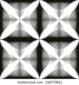 Black and white abstract seamless background, monochrome vintage vector illustration, seamless geometric pattern.