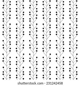 black and white abstract seamless floral pattern