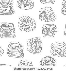 Black and white abstract seamless pattern. Hand drawn circles. Vector illustration.