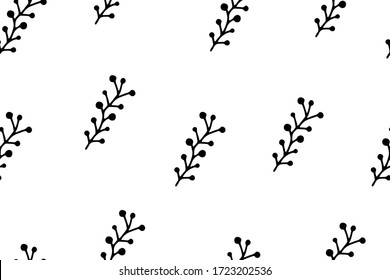 Black and white abstract seamless pattern. Vector minimalist simple background