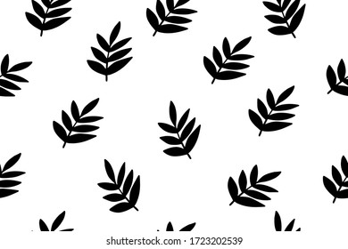 Black and white abstract seamless pattern. Vector minimalist simple background