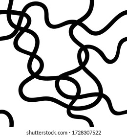 Black and white abstract seamless pattern with wavy lines