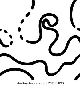Black and white abstract seamless pattern with wavy lines