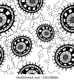 black and white abstract seamless pattern