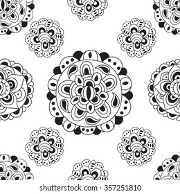 Black and white abstract seamless pattern. Ornament vector texture great for wrapping, printing, fabric paper and pattern fills