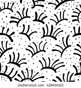 Black and white abstract seamless pattern. Vector illustration.