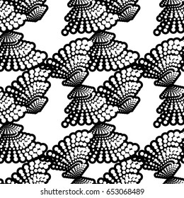 Black and white abstract seamless pattern with dots. Modern stylish texture. Repeating geometric tiles. Vector clip art.