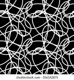 black and white abstract seamless vector pattern background illustration with lines
