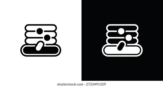Black and white abstract server rack on contrasting backgrounds