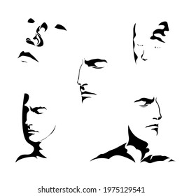 black and white abstract silhouette portrait