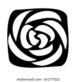 Black and white abstract simple rose
