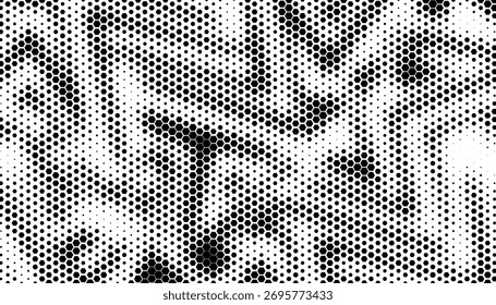 Patrón de semitono abstracto y liso en blanco y negro con forma de hexágono para un diseño moderno de fondo y jersey. Elemento de Vector totalmente editable. Ilustración de formato de Vector. EPS10 