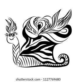 Black and white abstract snail.