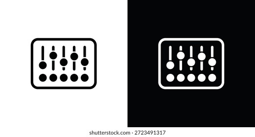 Ecualizador de sonido abstracto en blanco y negro con deslizadores