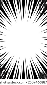 Black and white abstract speed radial lines comic style wallpaper