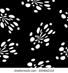 black and white abstract splashes. Seamless pattern