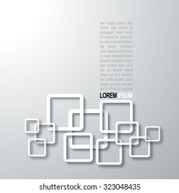 Black White Abstract Square Graphic Art Design 3D Minimalistic Vector Background Illustration EPS10