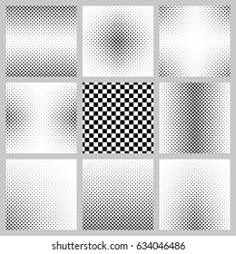 Black and white abstract square pattern design set
