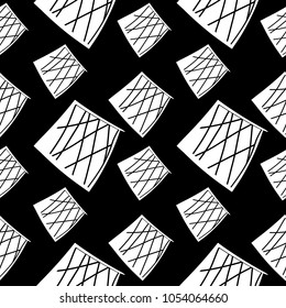 black and white abstract squares. Seamless pattern