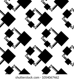 black and white abstract squares. Seamless pattern