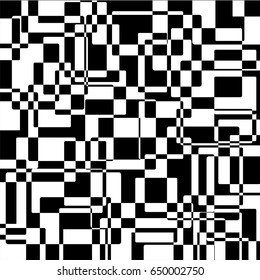 Black and White Abstract squares texture, vector illustration.