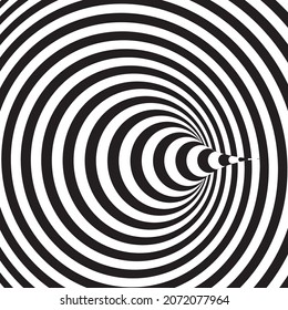 Fondo de rayas abstractas en blanco y negro. Ilustración óptica Art. Vector.