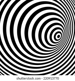 Black and white abstract striped background. Optical Art. Vector illustration. 