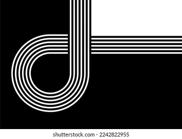 Black and white abstract striped background in retro style from parallel lines. With place for text. For printing, interior design, web, textiles. Vector background.