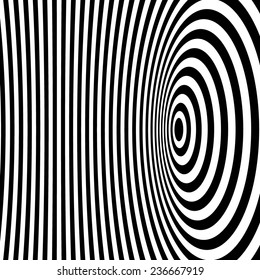 Abstrakter, schwarz-weißer abstrakter Hintergrund. Optische Art. 3d Vektorgrafik. 