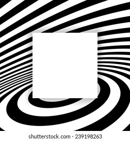 Black and white abstract striped background. Optical Art. Vector illustration. 