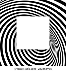 Black and white abstract striped background. Optical Art. Vector illustration. 