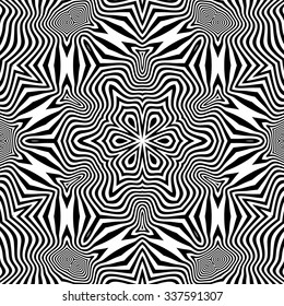 Black and White Abstract Striped Background. Vector Illustration. 