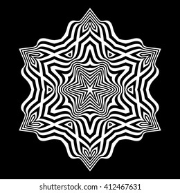 Antecedentes rayados en negro y blanco. Elemento de diseño abstracto. Ilustración óptica de vectores de arte.
