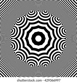 Black and White Abstract Striped Background. Vector Illustration.