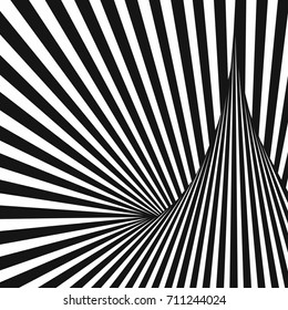 Black and White Abstract Striped Background. Optical Art. 3d Vector Illustration.
Design monochrome twirl movement illusion.
